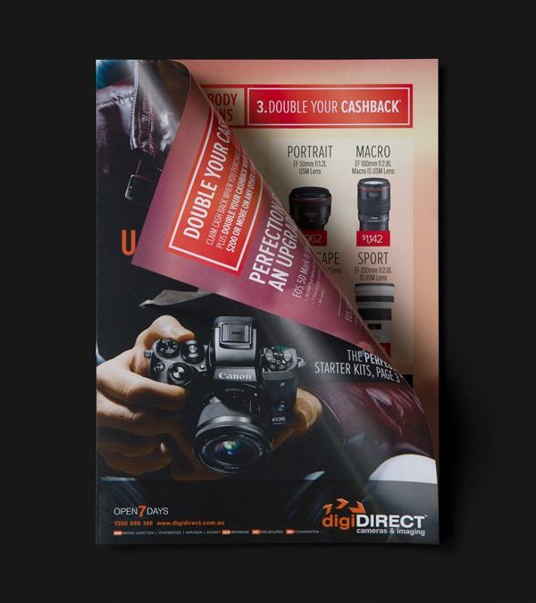 digiDIRECT print collateral showing off camera