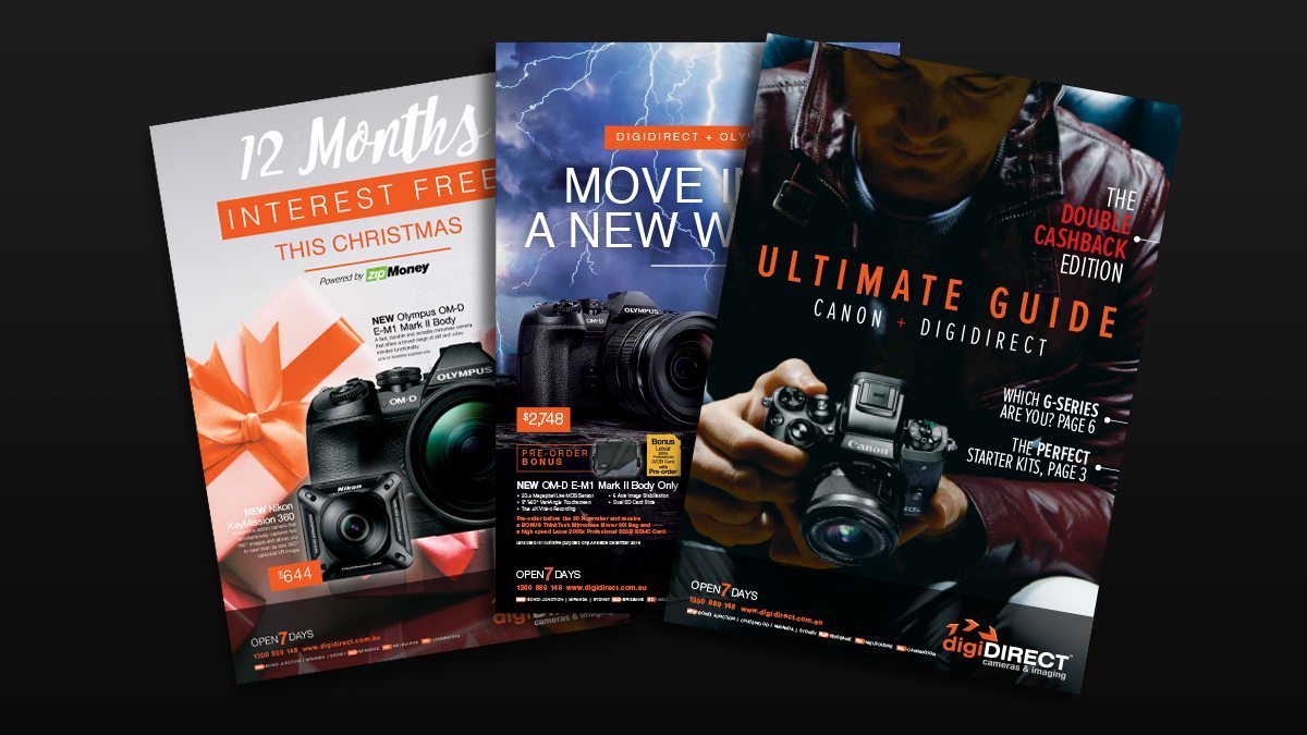 digiDIRECT print collateral showcasing a selection of catalogue covers