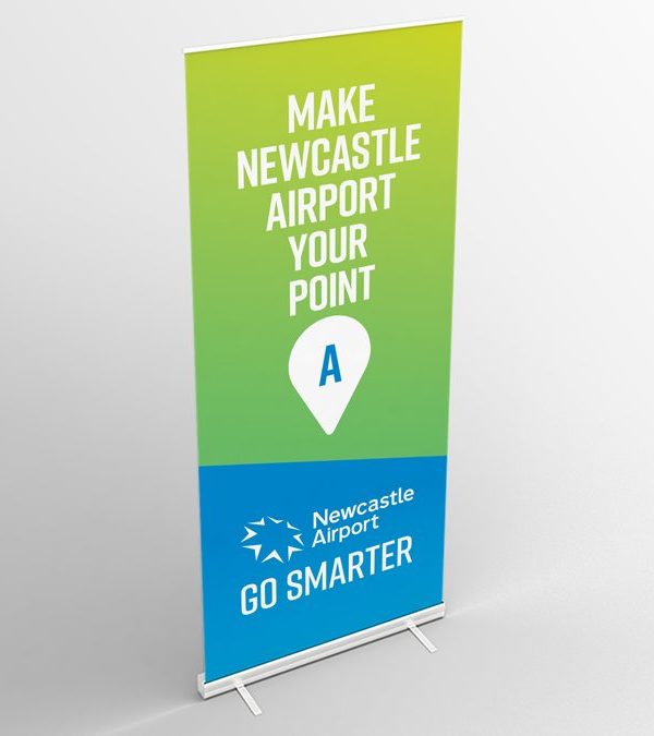 Newcastle Airport signage advertising collateral