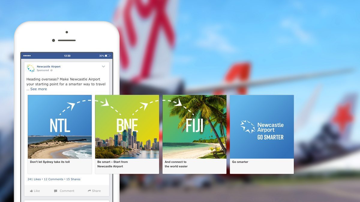 Newcastle Airport digital collateral (Facebook Panels)