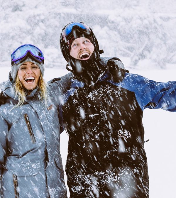Perisher couple happy in snow