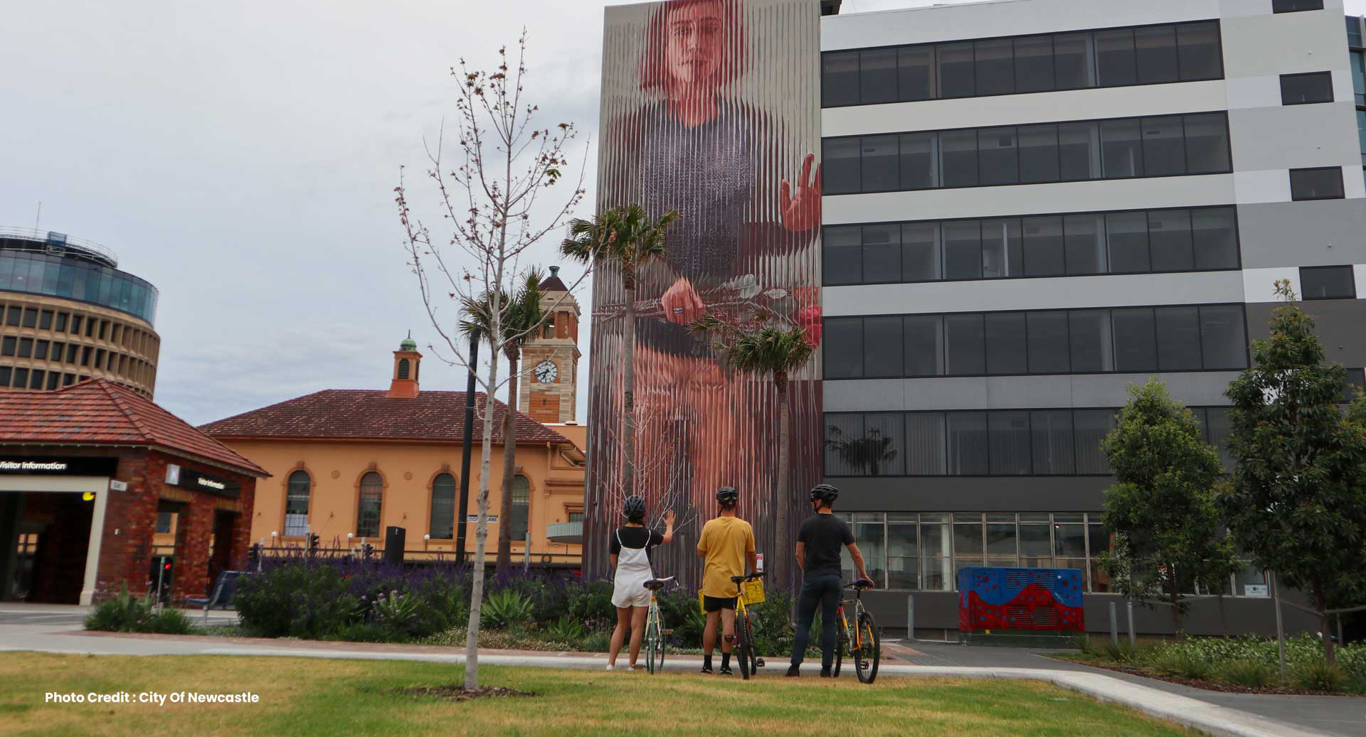 Newy Rides Photo in Newcastle showcasing large graffiti art.