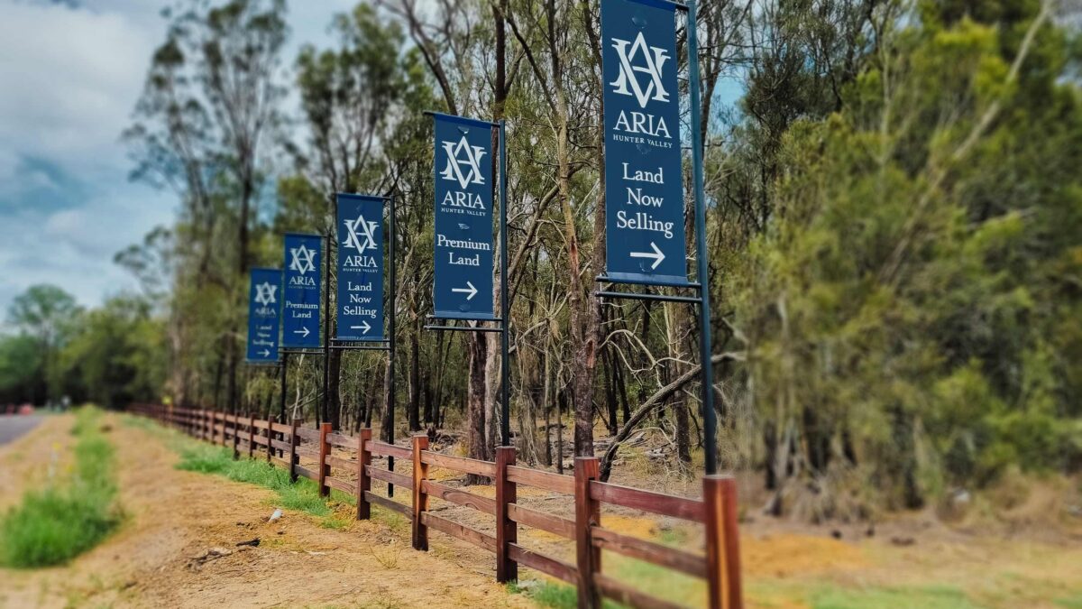 Aria flags at ARIA Hunter Valley