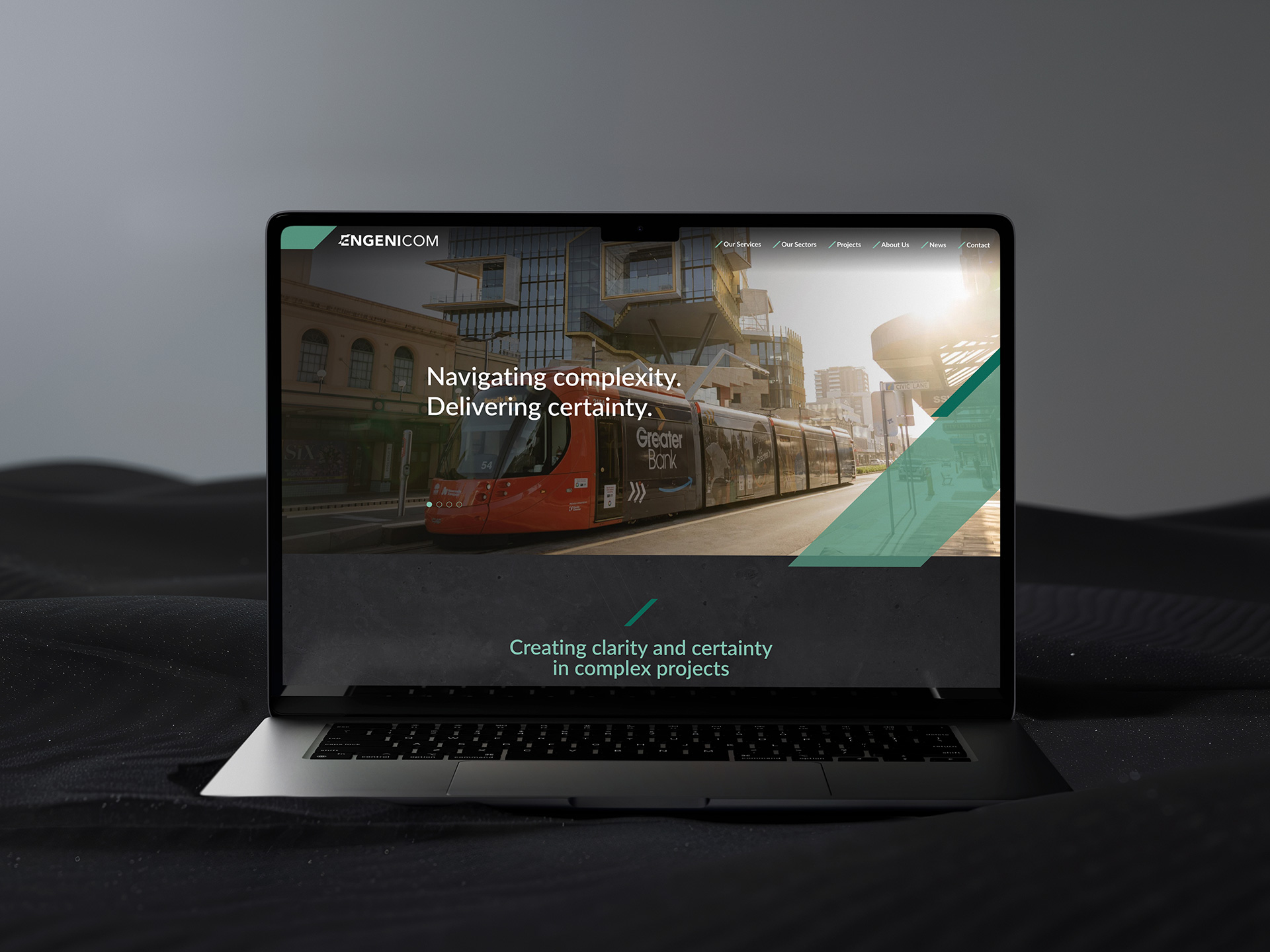 Engenicom Website homepage mock up macbook pro 1