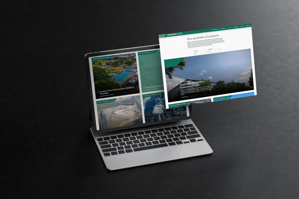 Engenicom Website homepage mock up macbook pro 1
