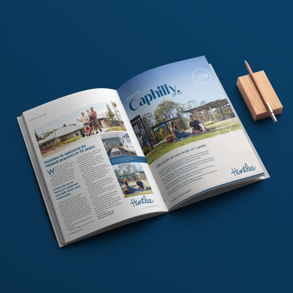 Huntlee Caphilly brochure mock up